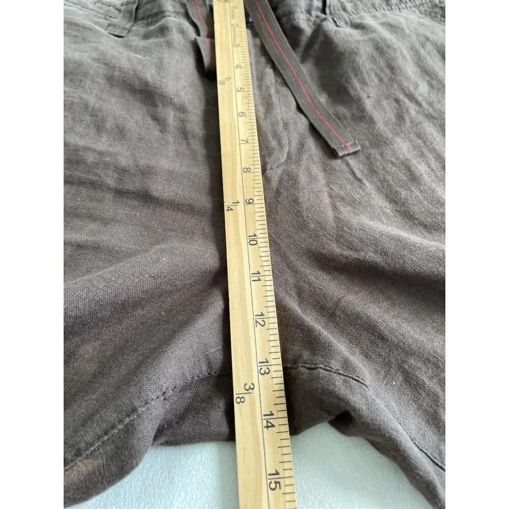 Old Navy Brown 100% Linen Mens Cargo Pocket Shorts Comfortable Casual Preppy 36
